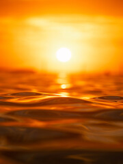 Wall Mural - Beautiful golden water surface under the summer sunlight.