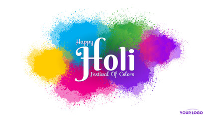 Wall Mural - colorful happy holi hindu festival celebration greeting with color splash vector