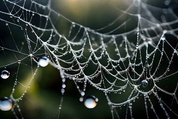 waterdrops on a spider web