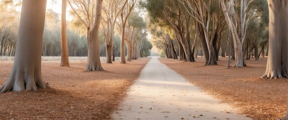 Wall Mural - treelined pathway, eucalyptus grove, wedding backdrop, maternity backdrop, photography backdrop, pathway, 