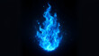 © Baria - Dynamic blue flames with a mysterious glow emerge from the darkness, creating a striking contrast suitable for powerful visual narratives.Generative AI.