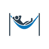 Fototapeta  - Person relaxing in a hammock vector