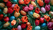 A festive Happy Easter celebration background