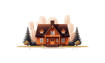 Wall Mural - Large country house. Vector illustration