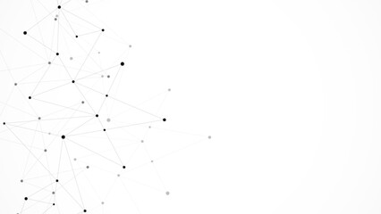 Vector illustration of minimalistic design with connecting the dots and lines. Abstract geometric background of science and technology concept