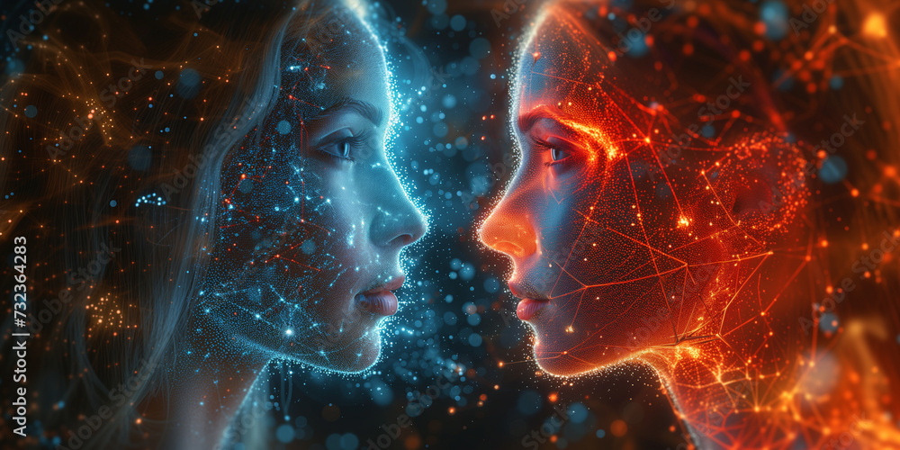 Telepathic communication human mind, communitcation, visualizing of thoughts, meditation, consciousness and healing, mental health, brain waves