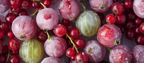 Poster - A stack of berries, a natural food, sits on the table. These magenta superfoods are ingredients used in local food produce.