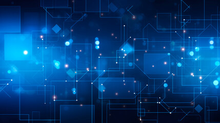 technology background for social posts, blue, abstract technology background of glowing blue mesh or