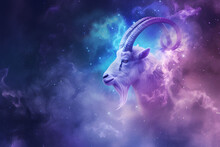 Zodiac Sign Capricorn Horoscope, Blue Purple Background 