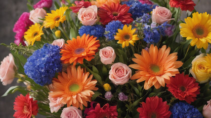  colorful flowers bouquet