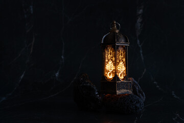 Wall Mural - Ramadan lantern with stones, cultural symbol, Islamic faith