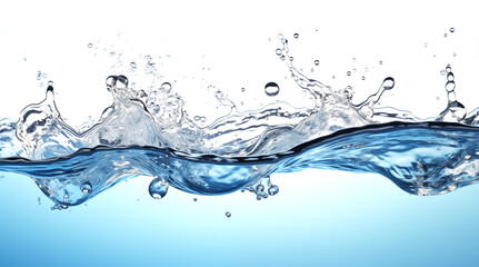 Poster - blue water splash isolated on white background. Water splash