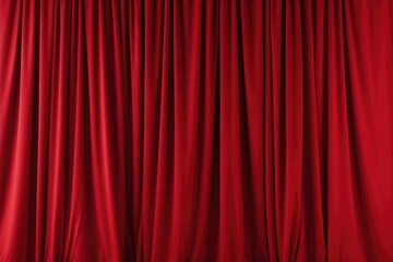 Canvas Print - A red curtain with a white chair in front of it. Suitable for interior design or theater-themed projects