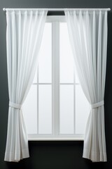 Sticker - A window with white curtains. Perfect for adding a touch of elegance to any room