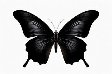 Poster - A black butterfly on a white background. Perfect for nature-themed designs and artistic projects