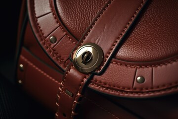 Poster - A close-up view of a brown leather purse. Perfect for fashion and accessory-related projects