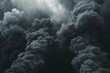 Dramatic and moody depiction of swirling fog storm clouds and rain mist against dark black background capturing intense and powerful essence of stormy weather