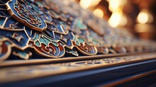 A Close Up Of A Decorative Design On A Bench. Can Be Used For Architectural Or Outdoor Furniture Design Projects