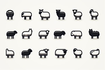 Wall Mural - A collection of black and white farm animals. This versatile image can be used in various contexts