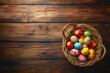 Happy Easter Eggs Basket feast. Bunny in flower easter Rose Fragrance decoration Garden. Cute hare 3d zinnias easter rabbit spring illustration. Holy week ranunculus card wallpaper Baubles