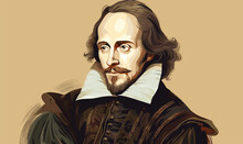 William Shakespeare Vector Illustration Isolated -