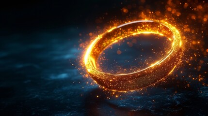 Wall Mural - Let this radiant infinity ring be your guide as you explore the wonders of the universe, shining like a beacon in the darkness of space.