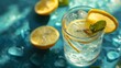 Sip on a homemade gin tonic with a twist of lemon and a sprig of rosemary, the perfect way to cool off on a hot summer day.