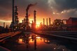 © juliars - Resilient Petrochemical operator at sunset. Power operator. Fictional person. Generate Ai