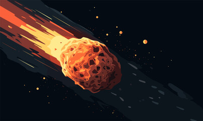 Wall Mural - asteroid vector flat minimalistic isolated vector style illustration