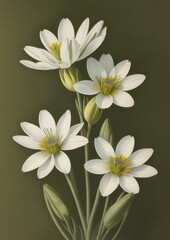 Wall Mural - AI generated illustration of a botanical art piece featuring a stunning floral arrangement