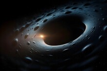 AI Generated Illustration Of A Black Hole With A Backdrop Of Stars And Swirling Cosmic Clouds
