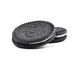 Chocolate cookie and cream isolated on transparent background. PNG