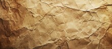 A Close-up Of A Crumpled Brown Paper, Resembling A Pattern Found In Natural Materials Like Beige Bedrock Or Soil.