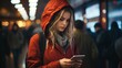 © Wirestock - AI generated illustration of a woman wearing a coat, using her phone on the street