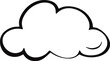© Wirestock - Vector illustration of a cartoon cloud in black outline on a white background