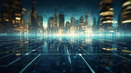 Wall Mural - tech background: futuristic digital data display
