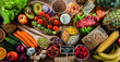 © monticellllo - A variety of food products representing balanced diet