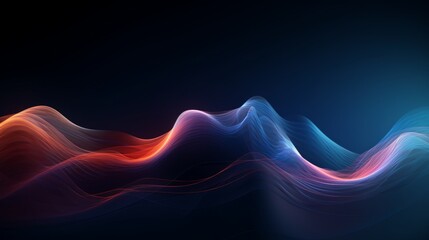 Wall Mural - futuristic cyber technology background with 3d vector wave design - dark tech atmosphere for big dat