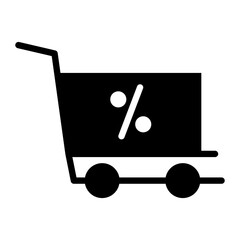 Sticker - Cart Discount icon vector image. Can be used for Ecommerce Store.