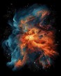 AI generated illustration of a beautiful galaxy in outer space, illuminated by stars and nebulas