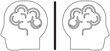 © tokyo mokyo - Human brain icon in line style, collection of  head and brain icons, icon set