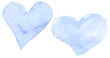 Blue heart shape background watercolor collection hand painted