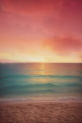 Poster - Colorful sunset over ocean