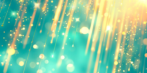 Wall Mural - Glitter abstract background with sparkling golden particles and bokeh