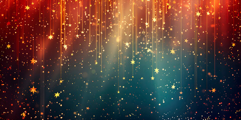 Wall Mural - Glitter abstract background with sparkling golden particles and bokeh