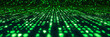 green digital binary data on computer screen background 