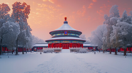 Wall Mural - Serene Winter Views: Beijing's Temple of Heaven