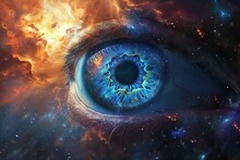 Eye In Space With Nebulae And Stars