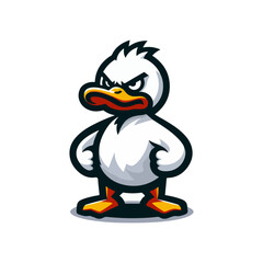 Wall Mural - angry duck mascot logo vector illustration