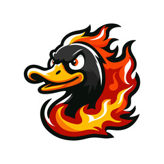 Poster - The angry duck mascot logo vector illustration